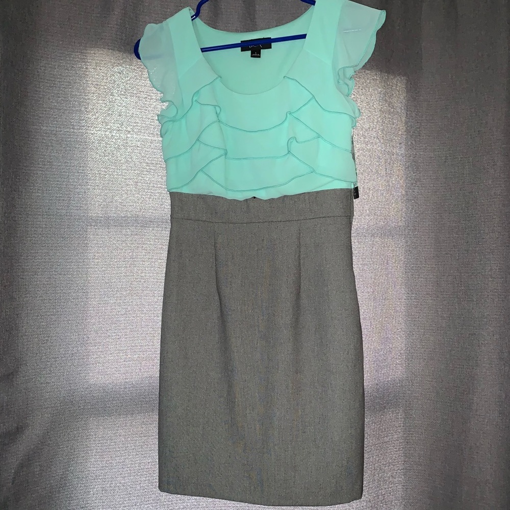 Light Teal and grey Cocktail dress